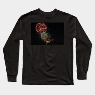 Fire Works at night in the sky Long Sleeve T-Shirt